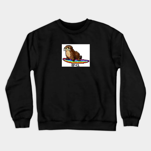 841 8-BIT Surfing Otter Sant Cruz Crewneck Sweatshirt by REDWOOD9